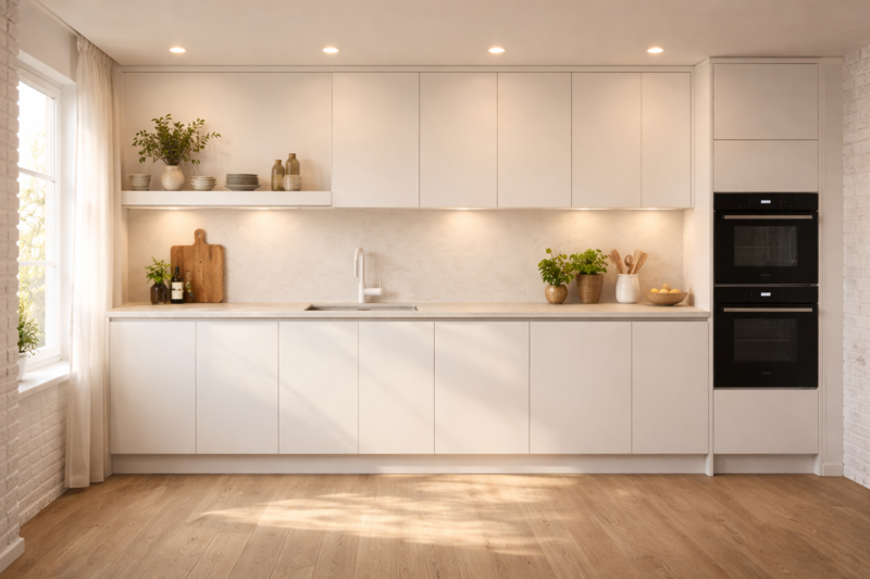 Cuisine Ikea Faktum Façades Sweetch Pao Blanc Céleste